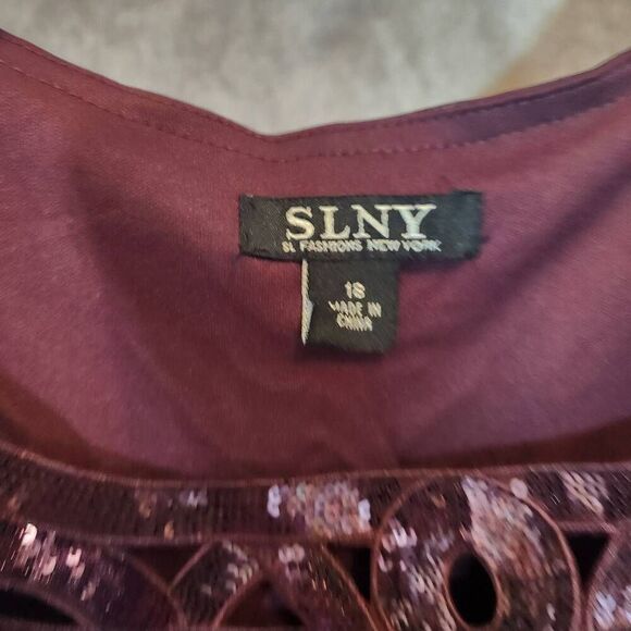Women's SLNY Maroon Mini Dress Size 18 - Picture 4 of 5